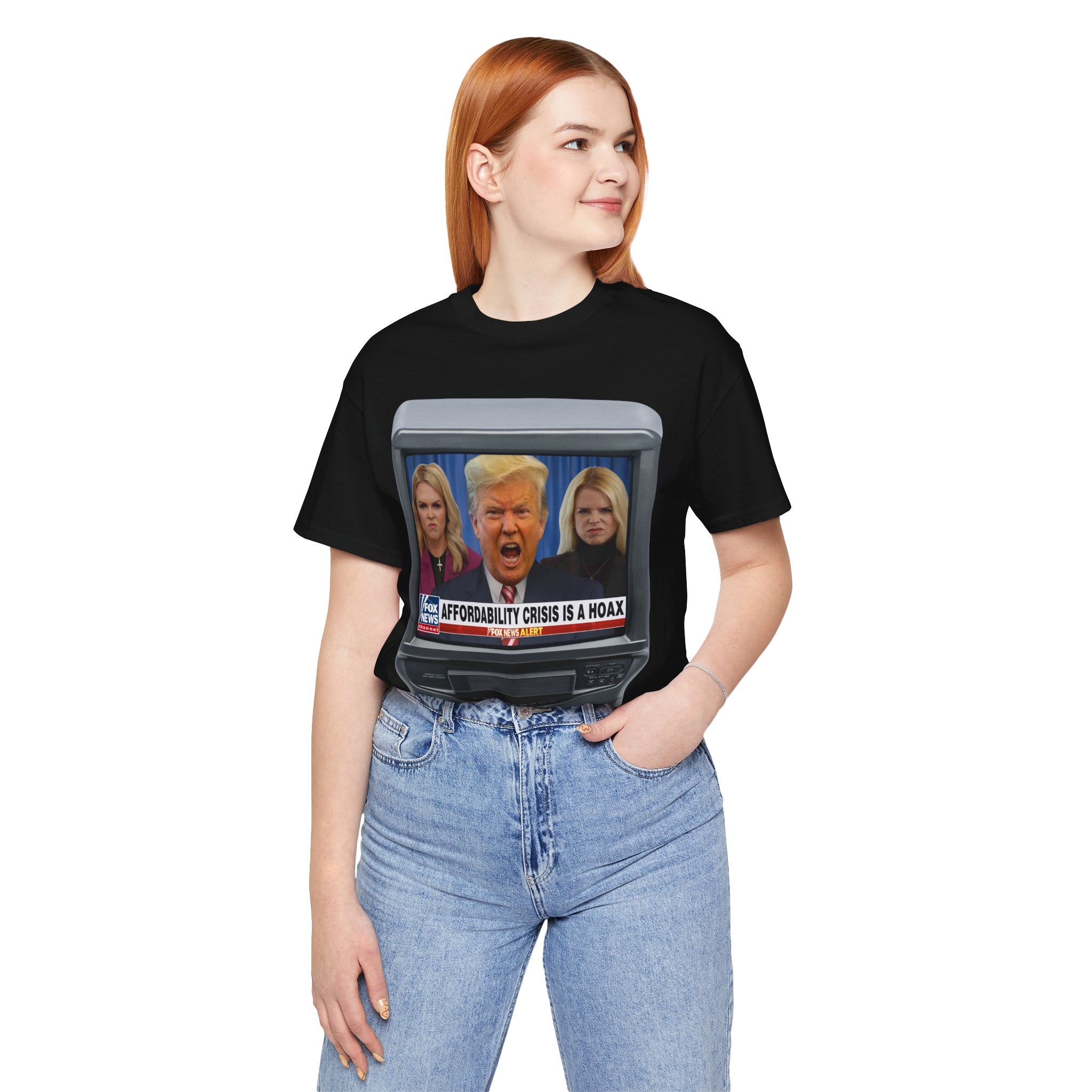COLLECTOR'S EDITION 2-SIDED: "AFFORDABILITY CRISIS IS A HOAX"/"IGNORE REALITY & OBEY!" Satirical News Parody T-Shirt (Front & Back Print)