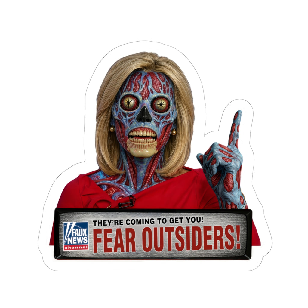 Political News Anchor Alien — "FEAR OUTSIDERS!"