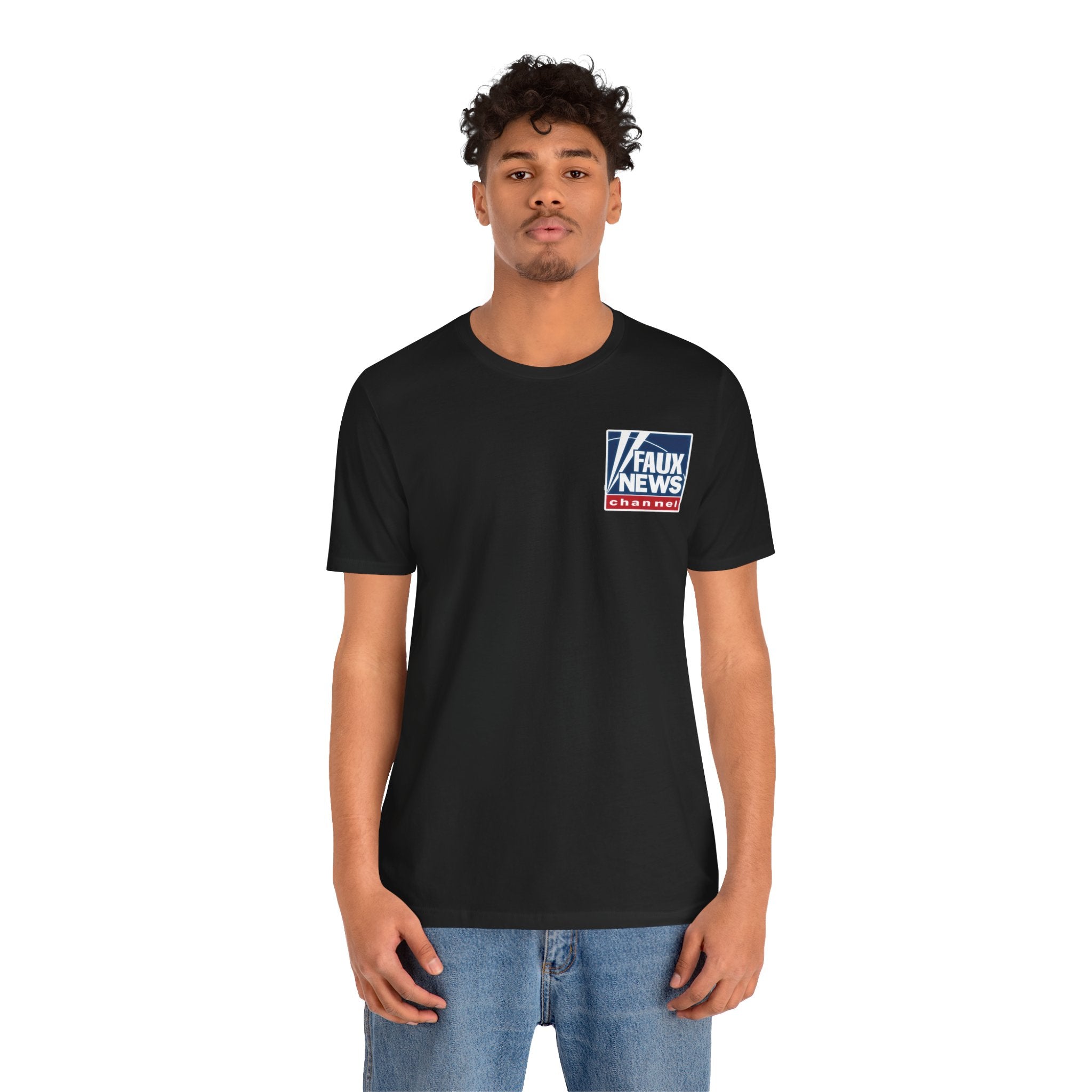 Faux News "STAY ASLEEP!" Satirical News Parody T-Shirt (Front & Back Print)