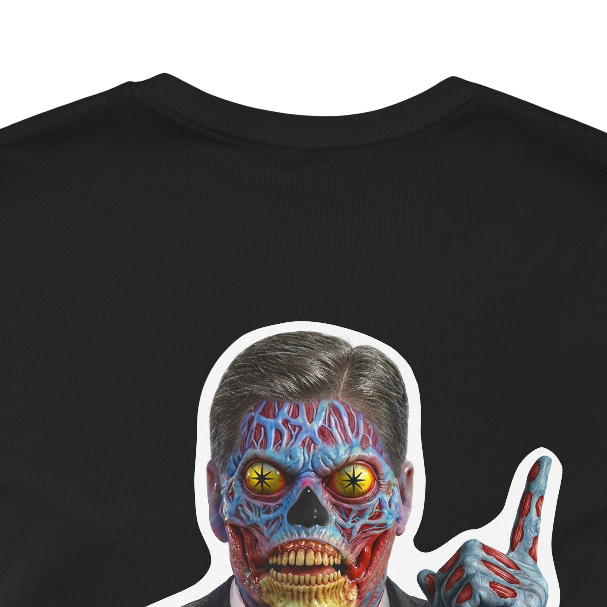 Faux News: CONFORM! Political News Anchor Alien T-Shirt (Front and back design)