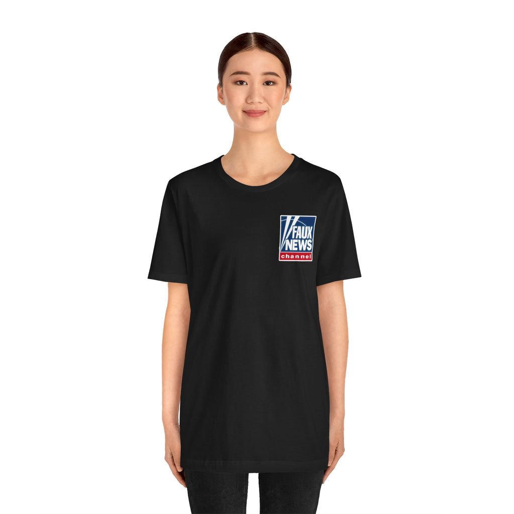 Faux News: NO THOUGHT! - Satirical News Parody Alien T-Shirt (Front and back design)