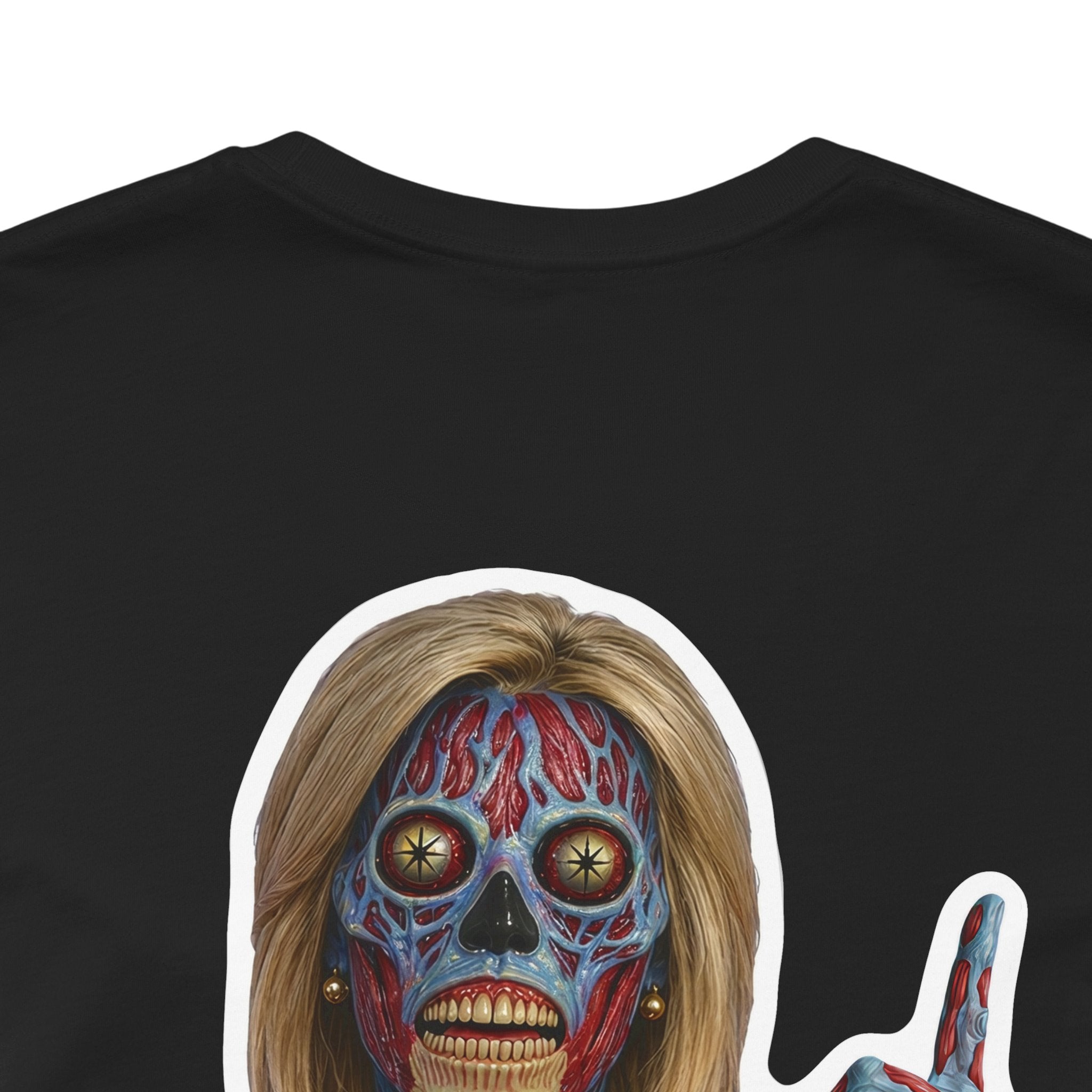 Faux News: FEAR OUTSIDERS - Satirical News Parody Alien T-Shirt (Front and back design)