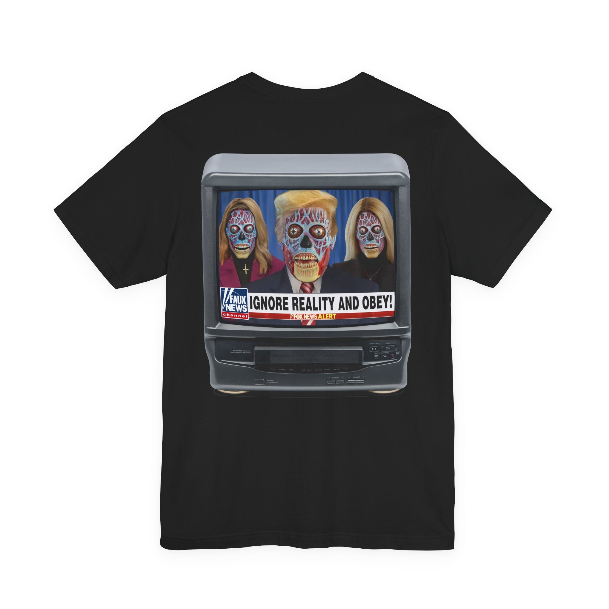 COLLECTOR'S EDITION 2-SIDED: "AFFORDABILITY CRISIS IS A HOAX"/"IGNORE REALITY & OBEY!" Satirical News Parody T-Shirt (Front & Back Print)