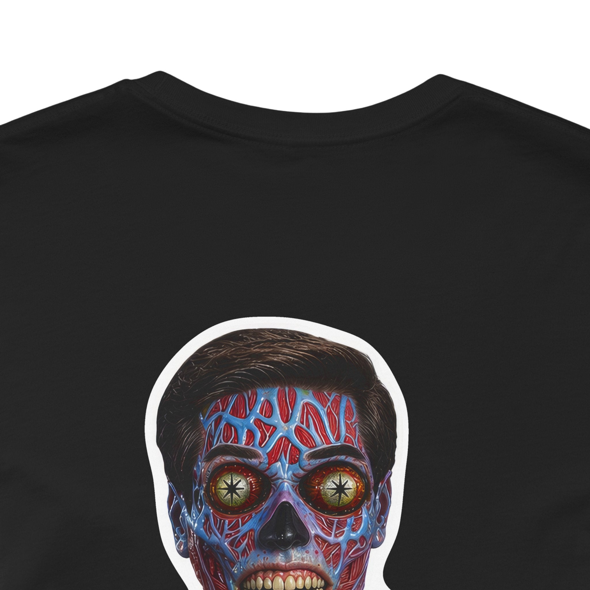 Faux News: NO THOUGHT! - Satirical News Parody Alien T-Shirt (Front and back design)