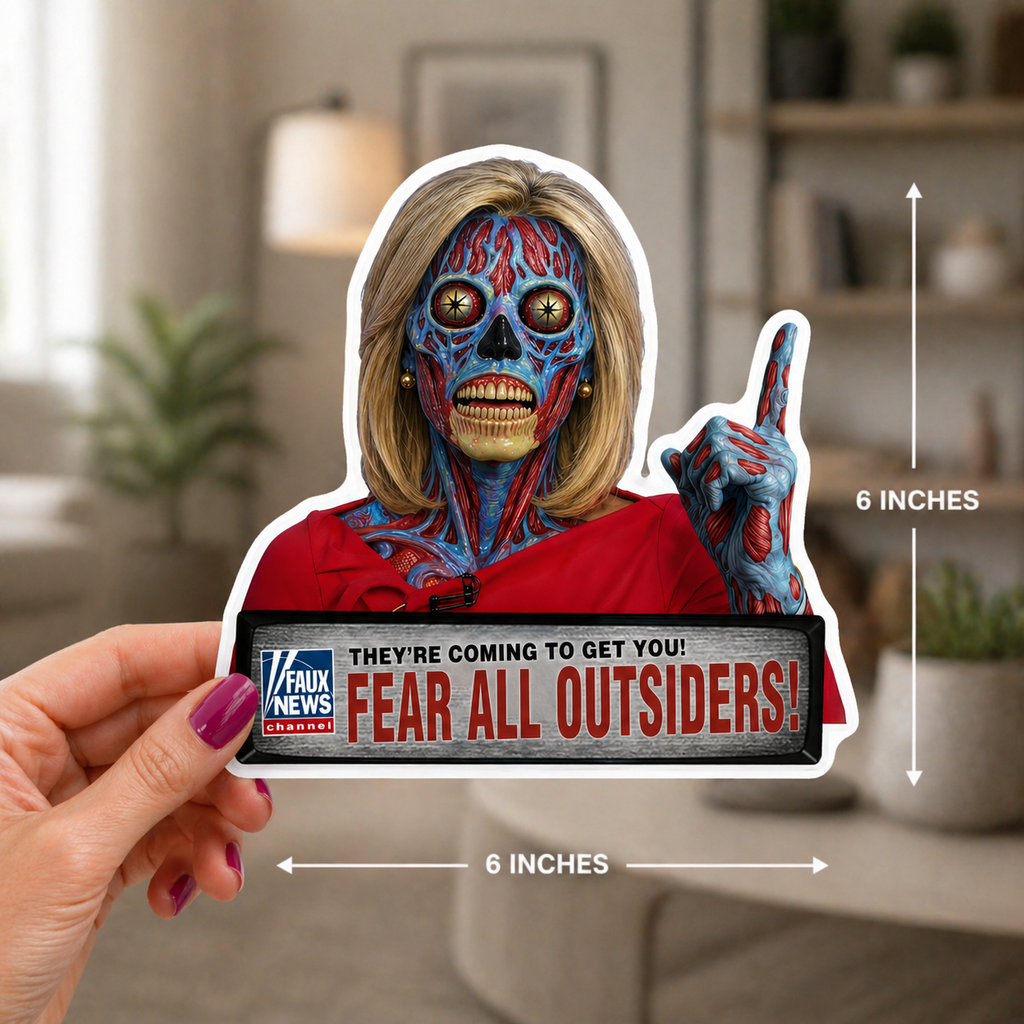 Political News Anchor Alien — "FEAR OUTSIDERS!"