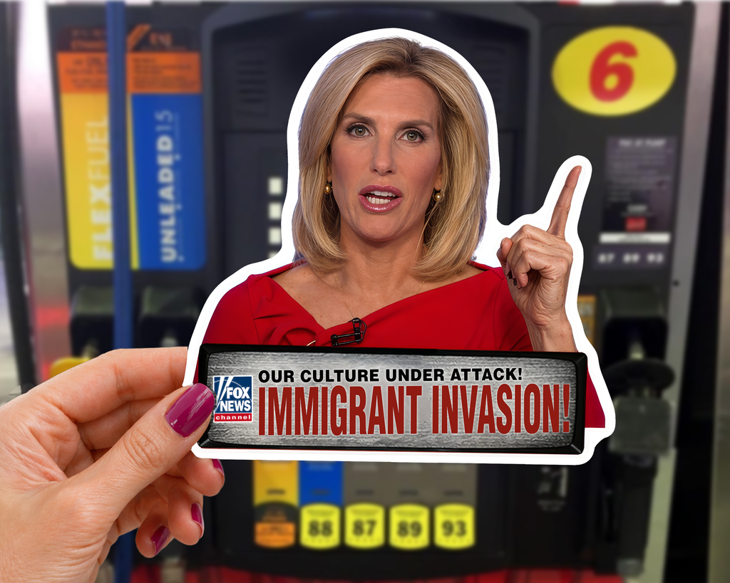 Political News Anchor as Human — "IMMIGRANT INVASION!"
