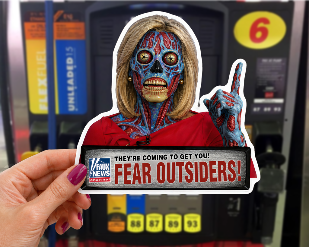 Political News Anchor Alien — "FEAR OUTSIDERS!"