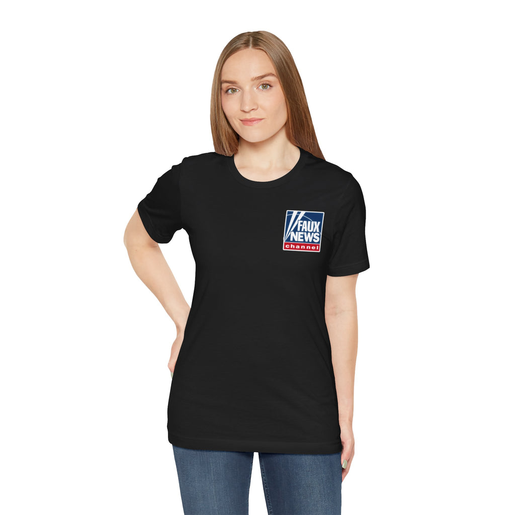 Faux News: NO THOUGHT! - Satirical News Parody Alien T-Shirt (Front and back design)