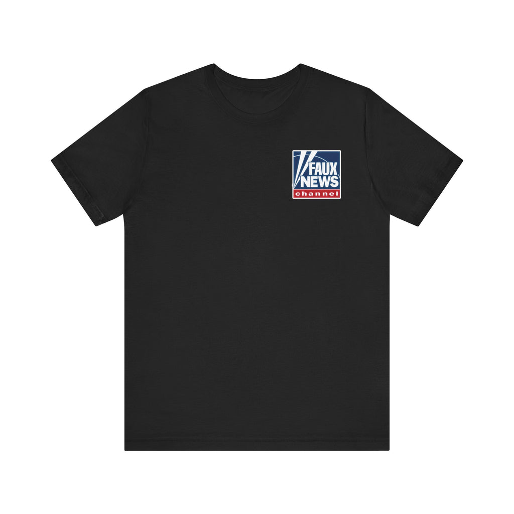 Faux News "STAY ASLEEP!" Satirical News Parody T-Shirt (Front & Back Print)