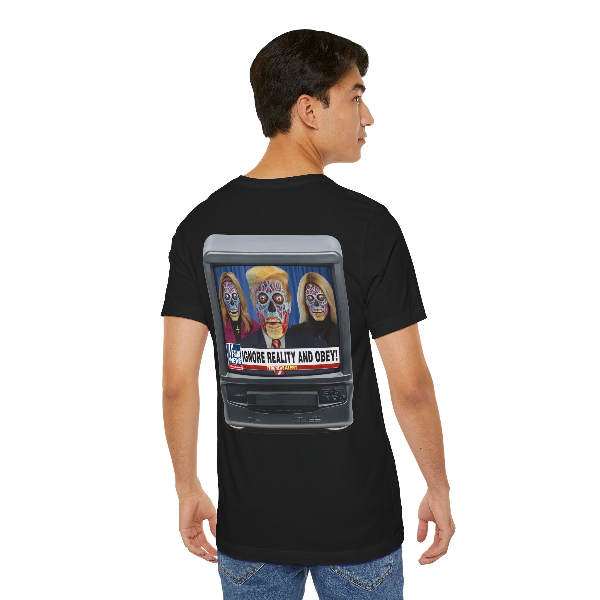 COLLECTOR'S EDITION 2-SIDED: "AFFORDABILITY CRISIS IS A HOAX"/"IGNORE REALITY & OBEY!" Satirical News Parody T-Shirt (Front & Back Print)